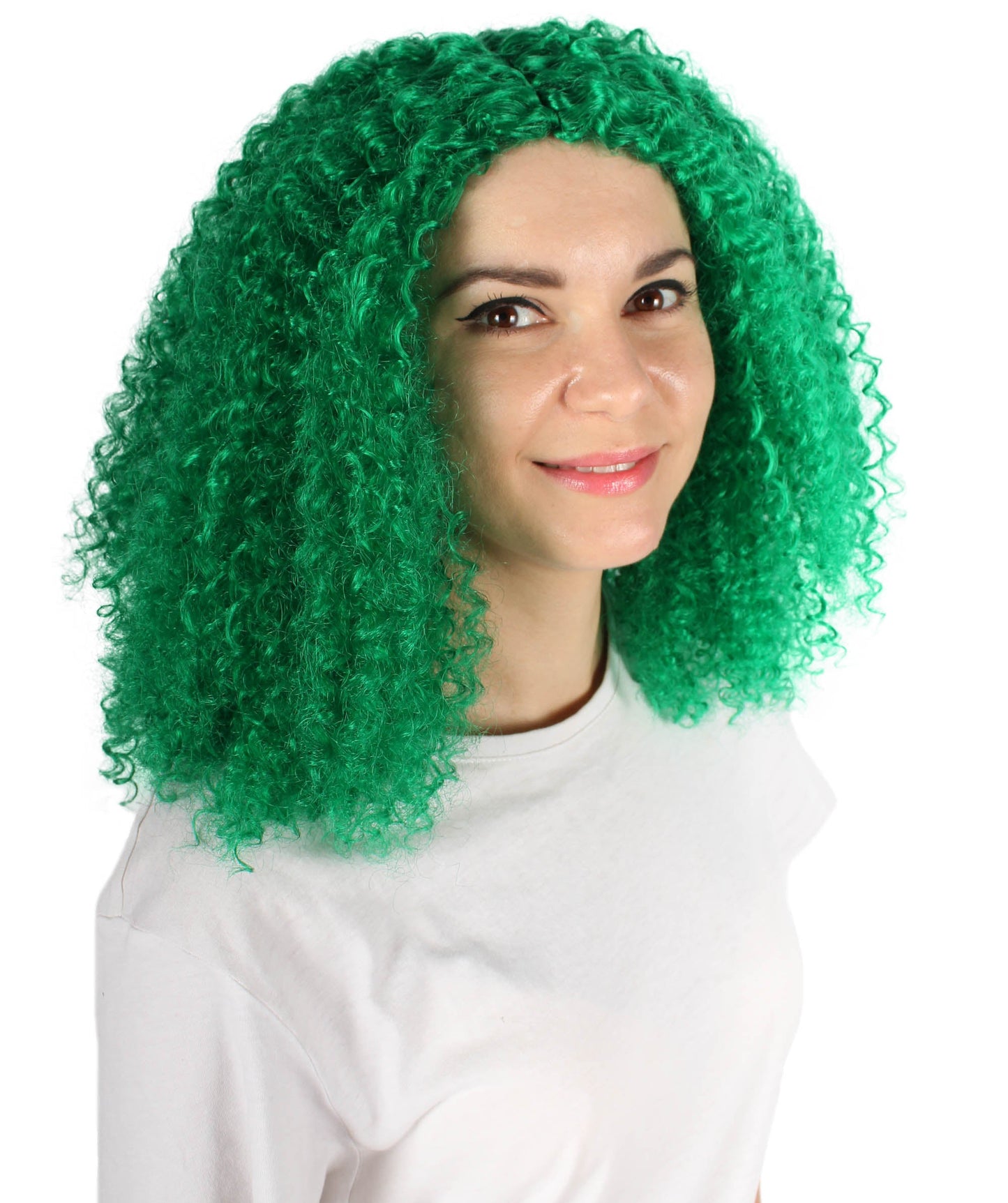 Women's Shoulder Length Curly Witch Wig, Multiple Color Synthetic Fiber Hair | HPO