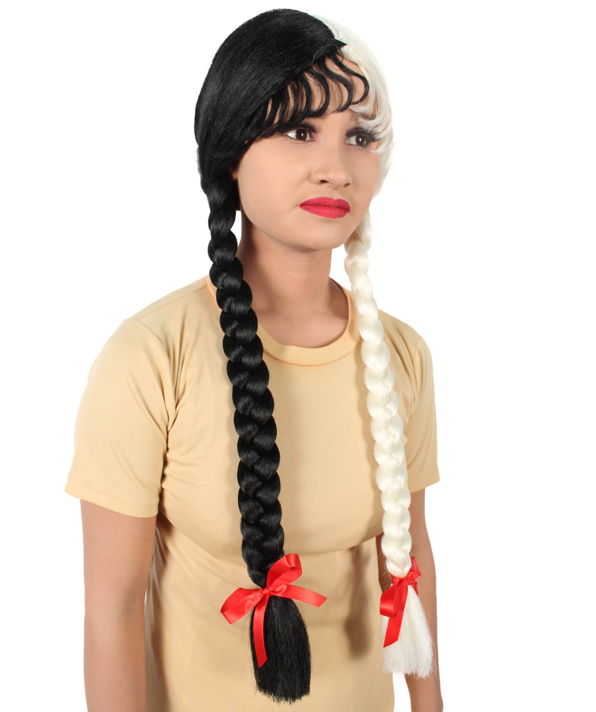 White & Black Multiple Colors Option Long Braided Wig