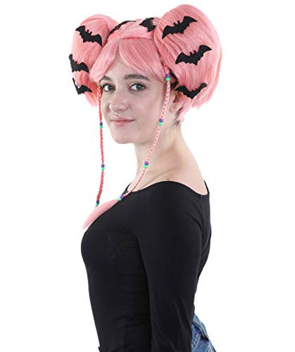 Coral Bat Angel Pink  Wig