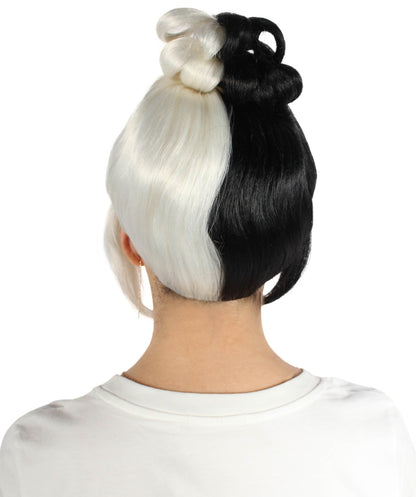 White/Black Animated Lucy Updo Wig