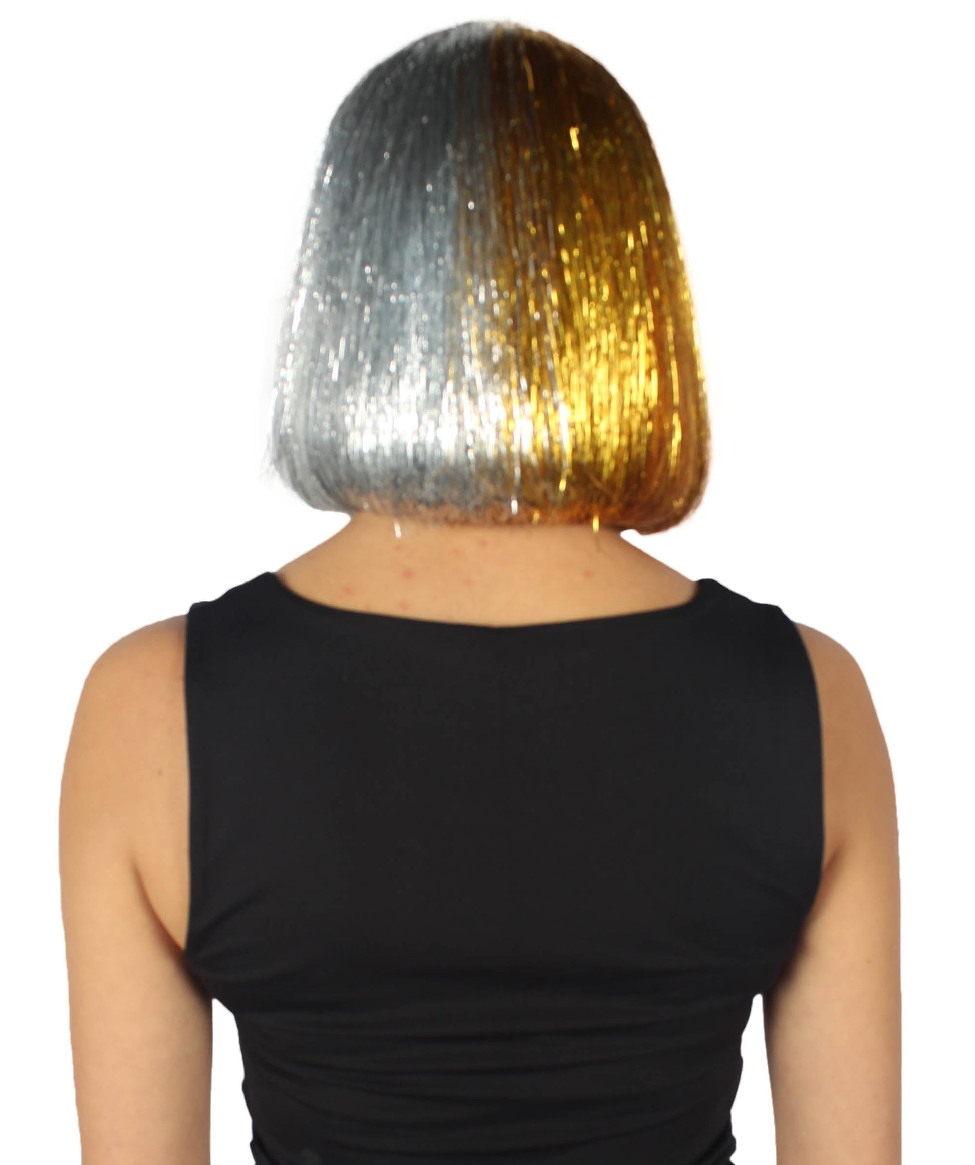 Gold and Silver Bob Tinsel Wig