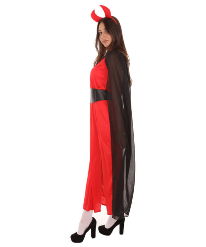 Women's Devil Fancy Dress Scary Costume | Red & Black Halloween Costume