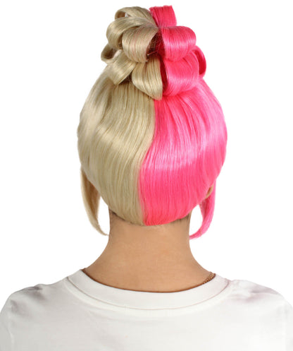 Blonde/Pink Animated Lucy Updo Wig