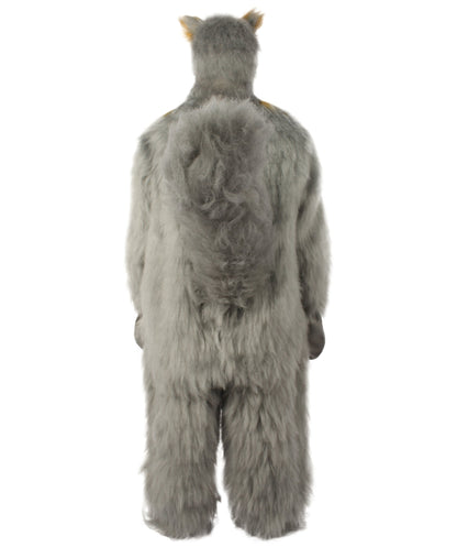 HPO Grey and Brown Squirrel Costume with Mask and Tail  - Long Breathable Synthetic Fibers Bundle