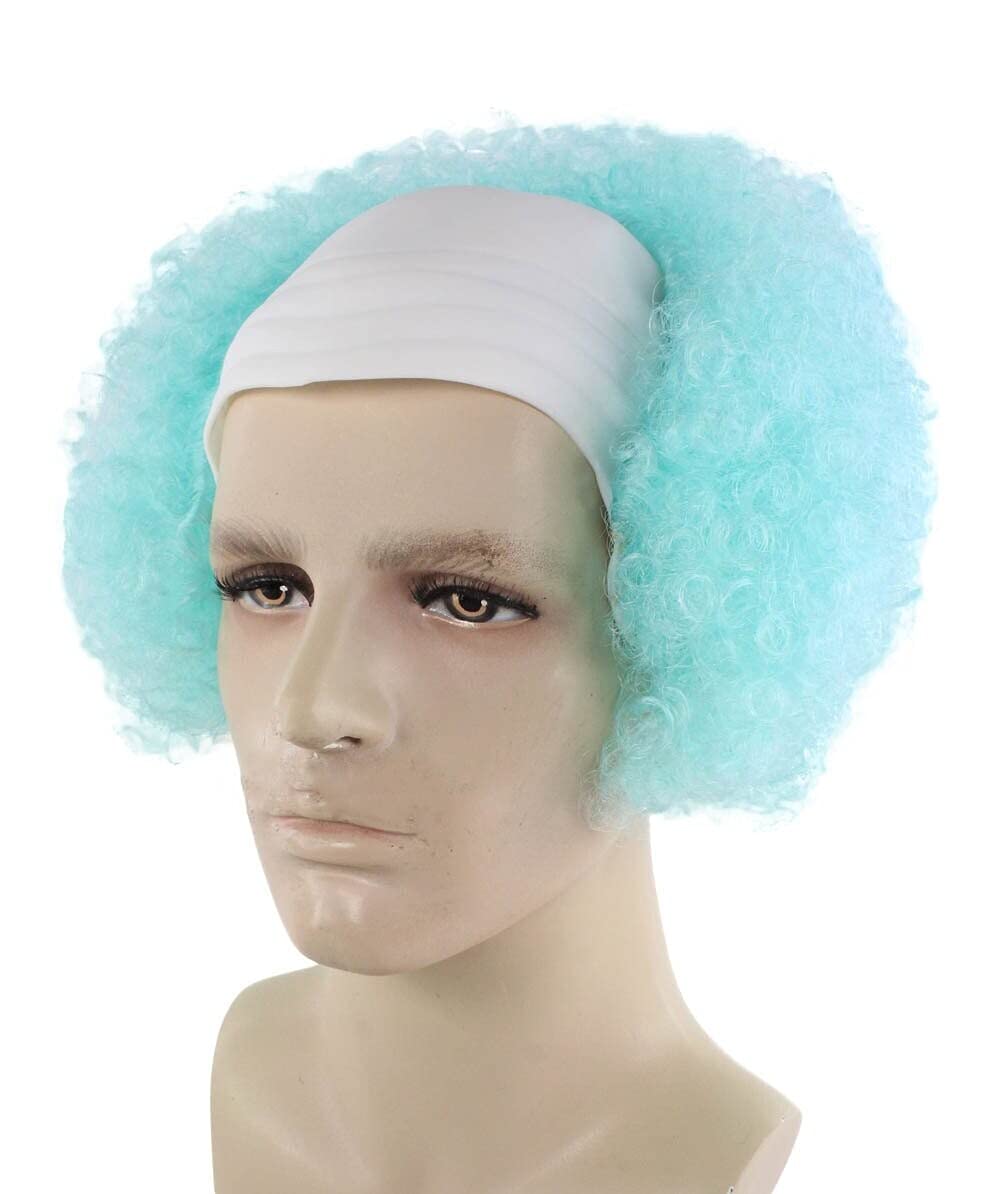 Light Blue Unisex Scary Bald Clown Afro Wigs