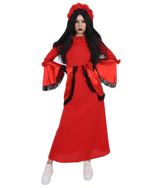 Women's Horror Senor Bride Costume Red Color,HC-350
