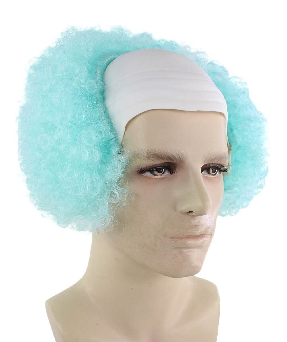 Light Blue Unisex Scary Bald Clown Afro Wigs