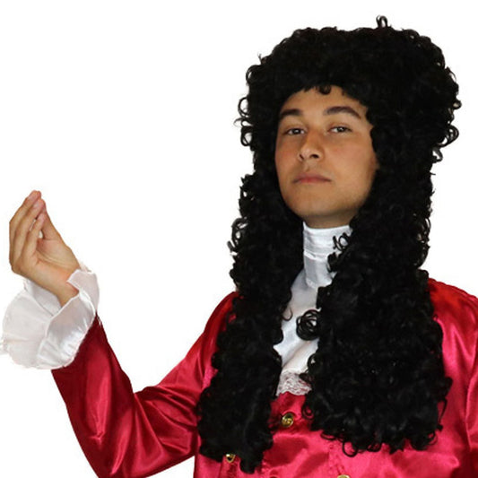 Black 18th century nobleman black wig