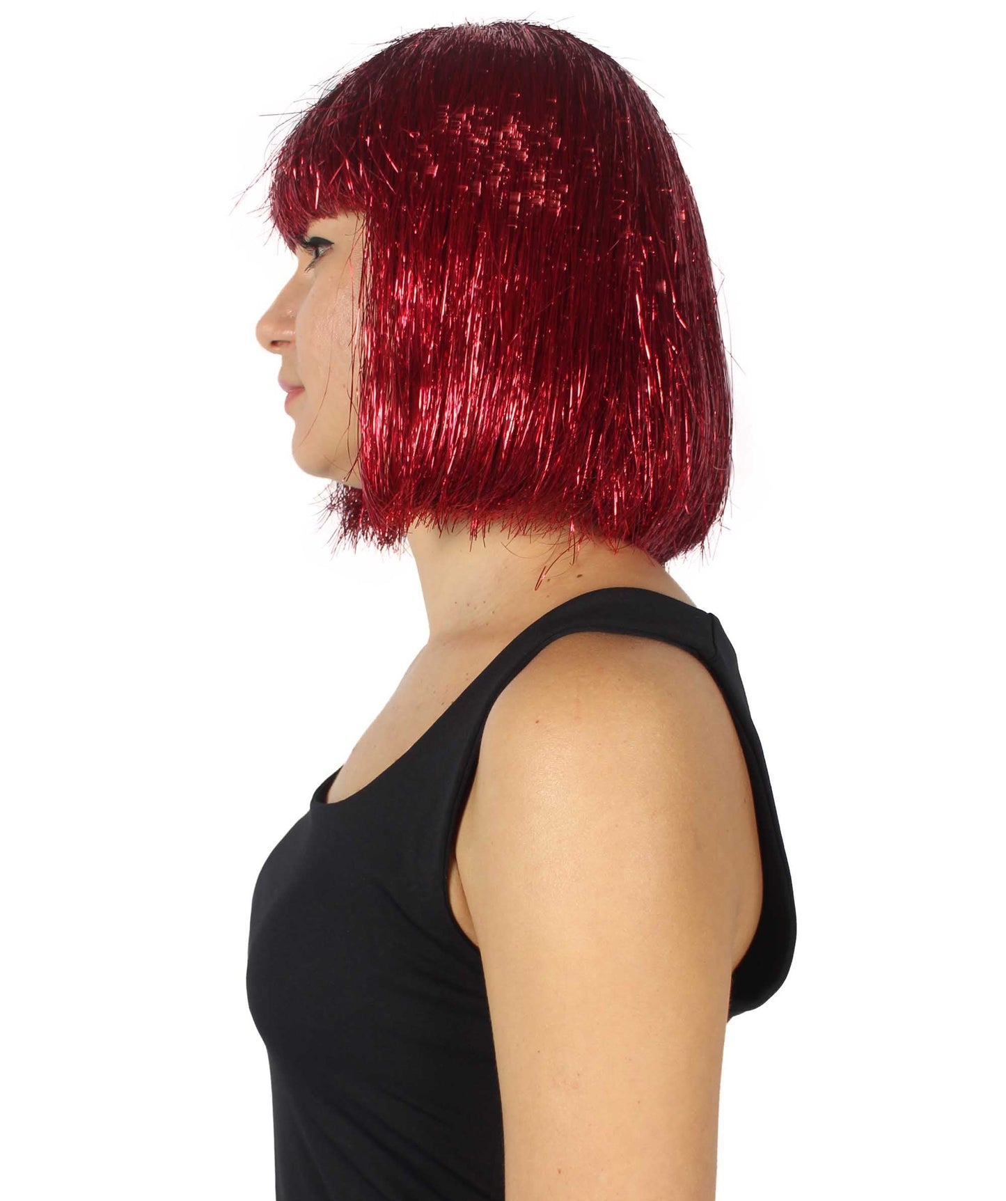 Red Bob Tinsel Wig