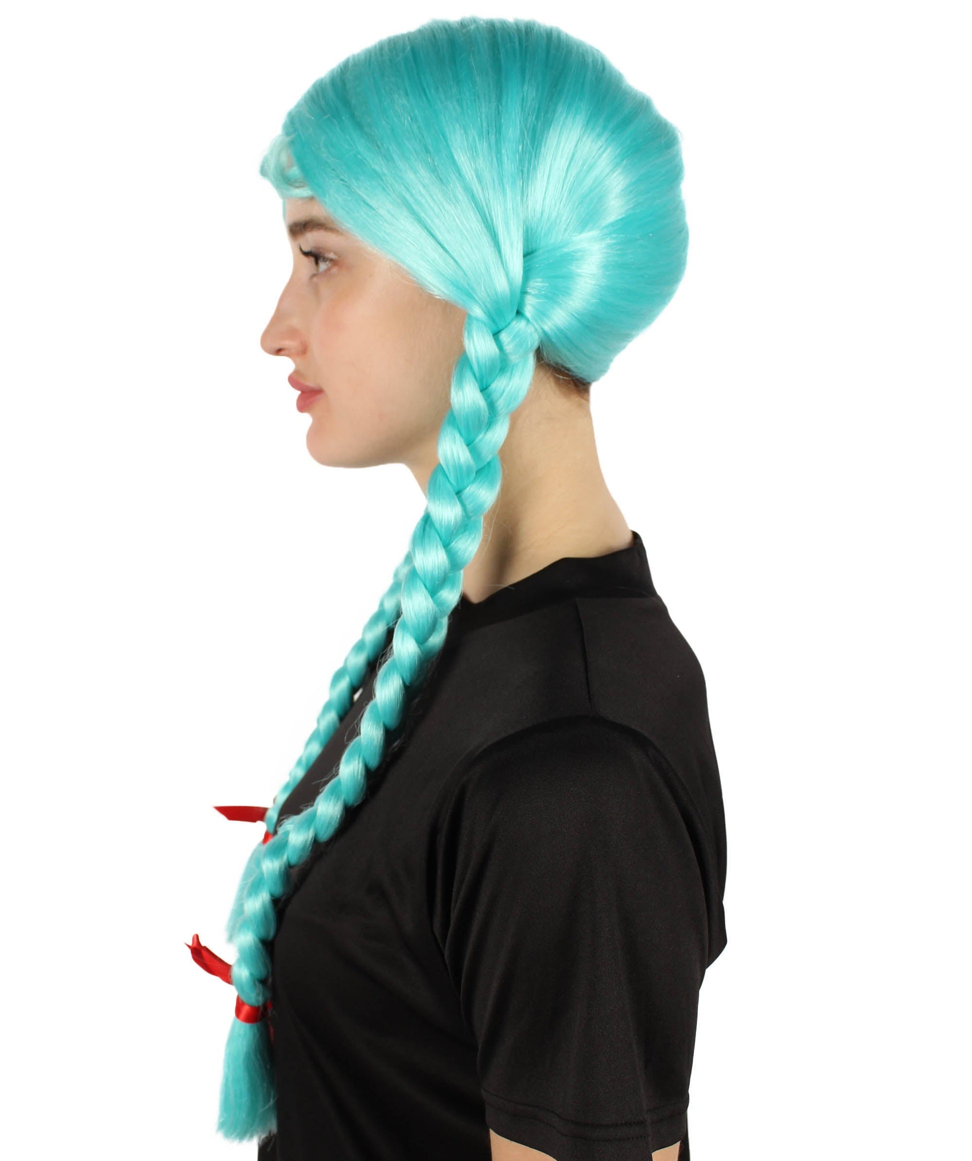 Light Blue Multiple Colors Option Long Braided Wig