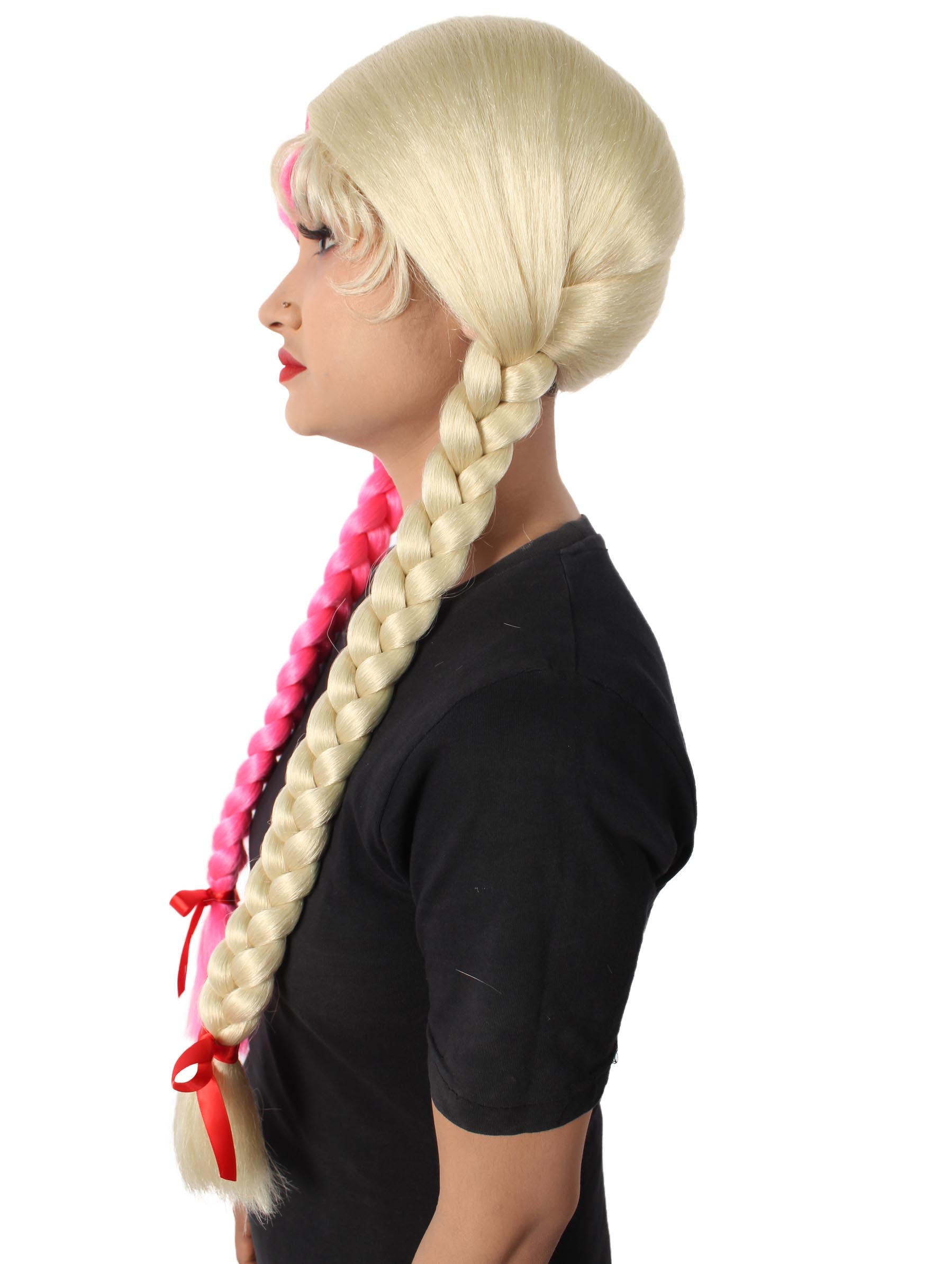 Blonde & Pink  Multiple Colors Option Long Braided Wig