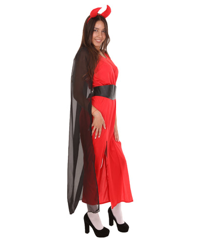 Women's Devil Fancy Dress Scary Costume | Red & Black Halloween Costume