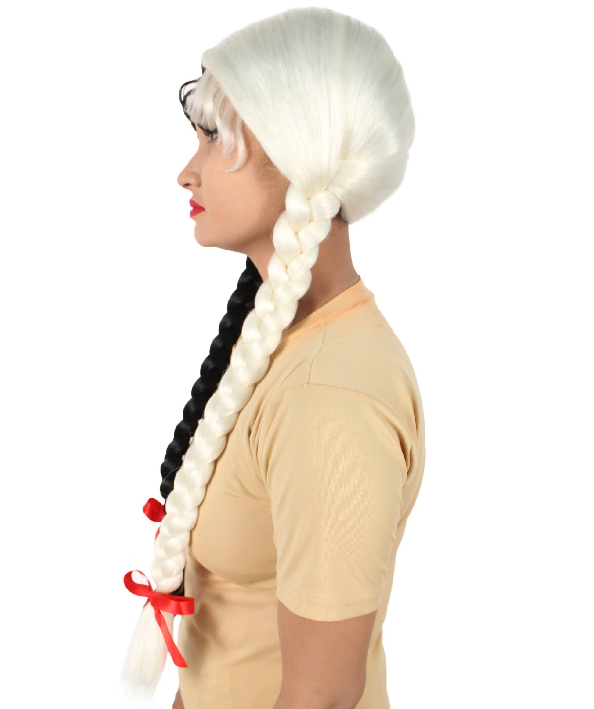 White & Black Multiple Colors Option Long Braided Wig