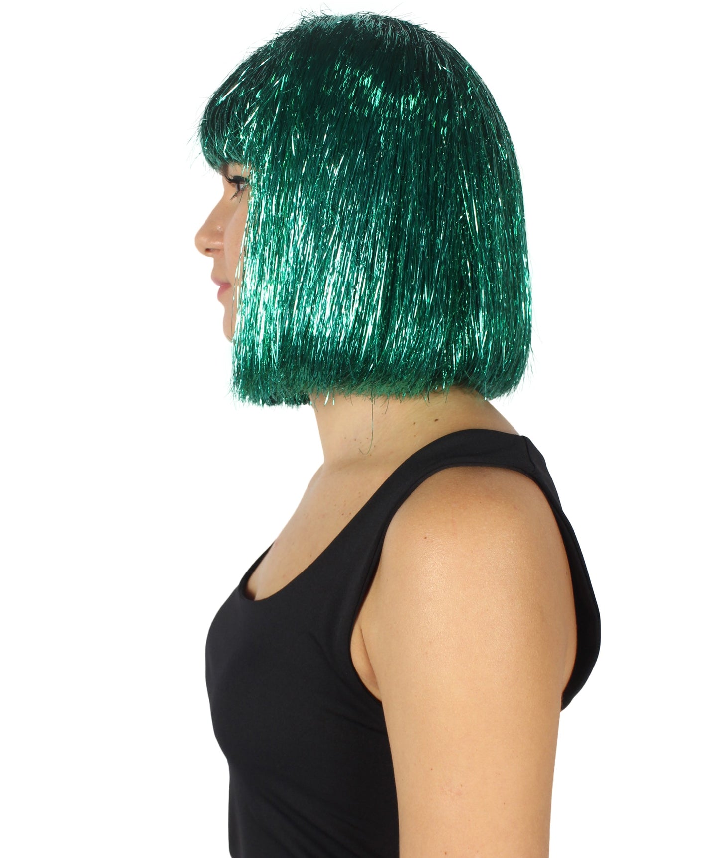 Green Bob Tinsel Wig