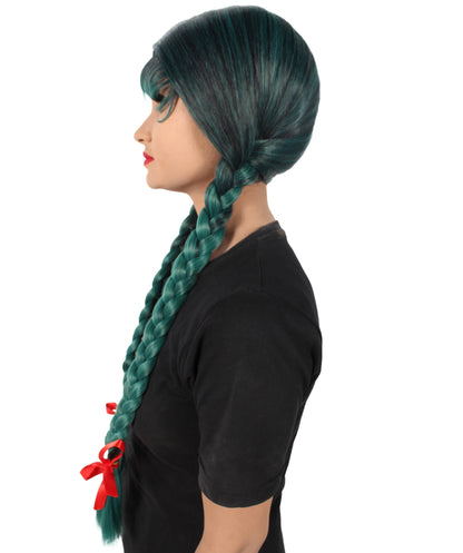 Ash Green Multiple Colors Option Long Braided Wig