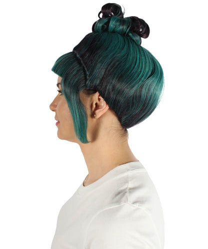  Ash Green Animated Lucy Updo Wig