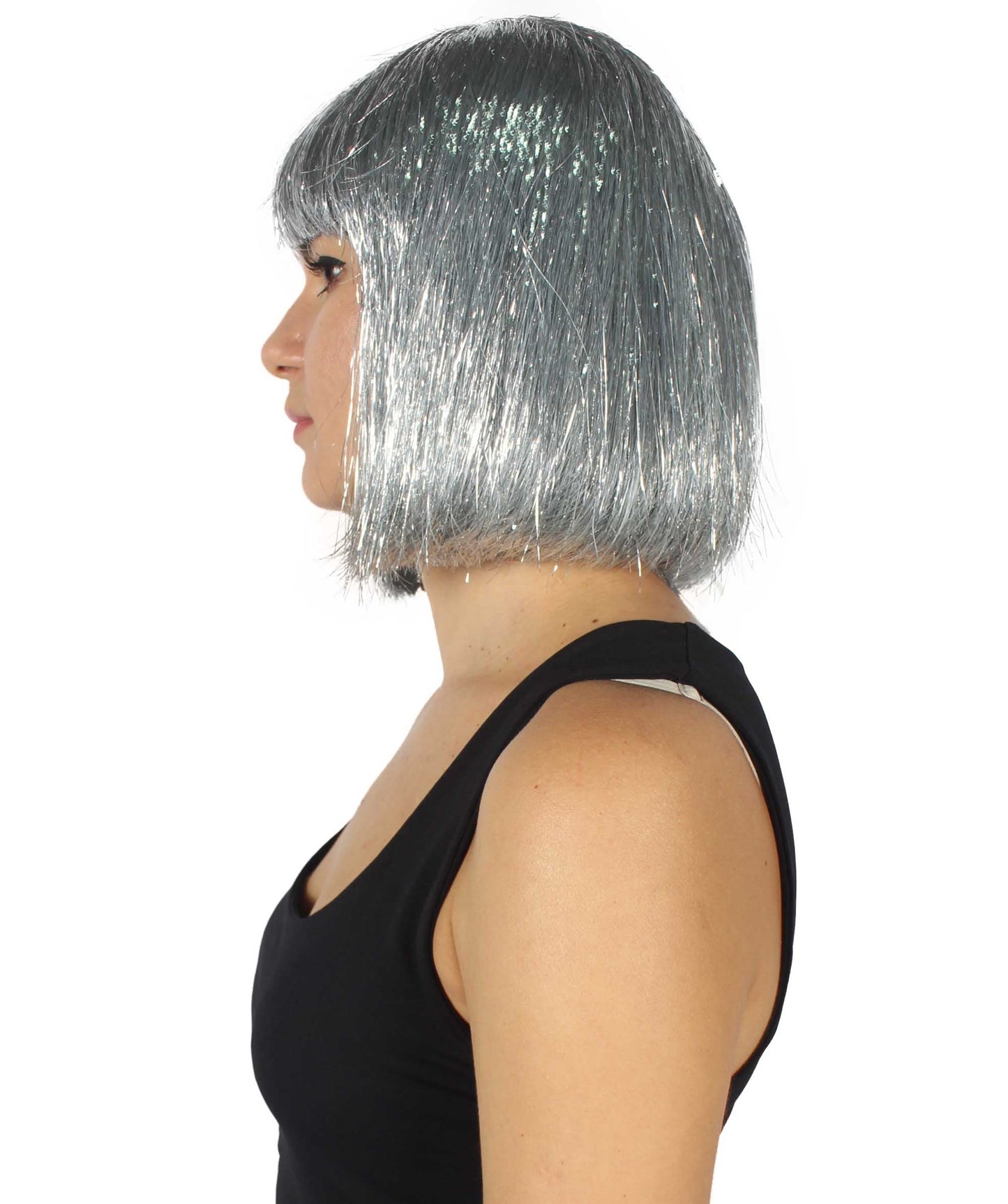 Silver Bob Tinsel Wig