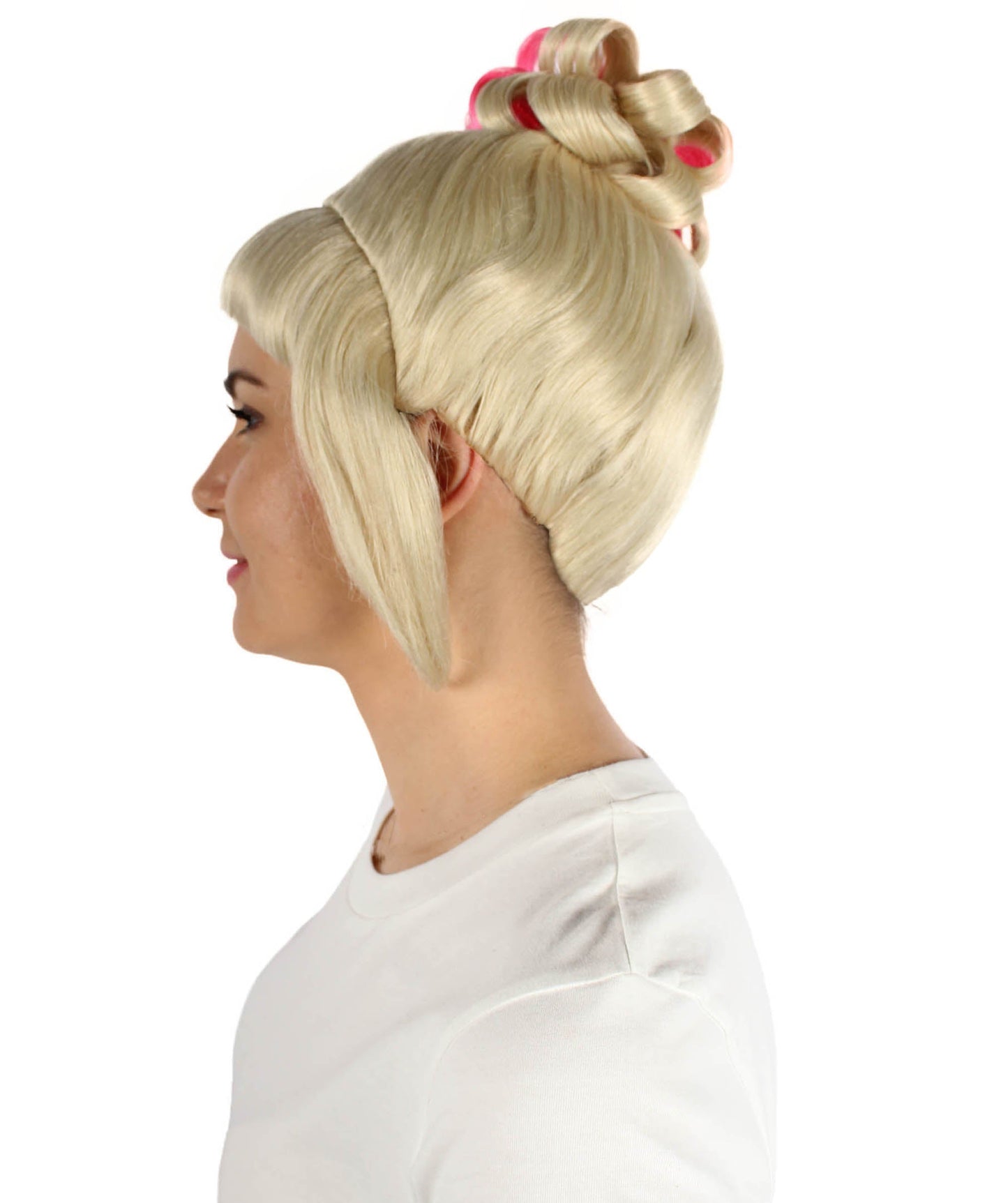 Blonde/Pink Animated Lucy Updo Wig