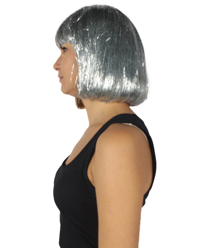 Gold and Silver Bob Tinsel Wig