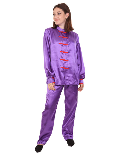 Neon Purple Chinese Traditional Kung Fu Costume