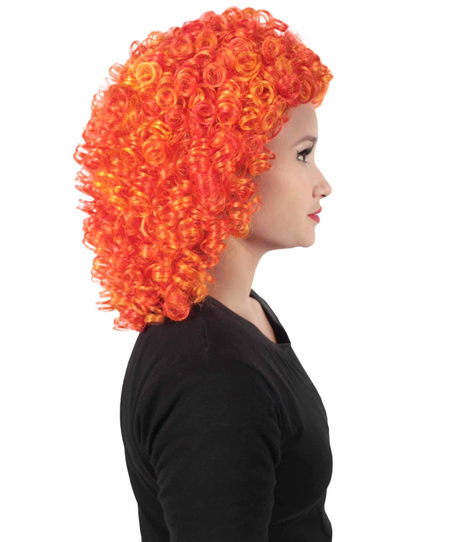 Orange Ombre Women's Royalty Queen Curly Wig