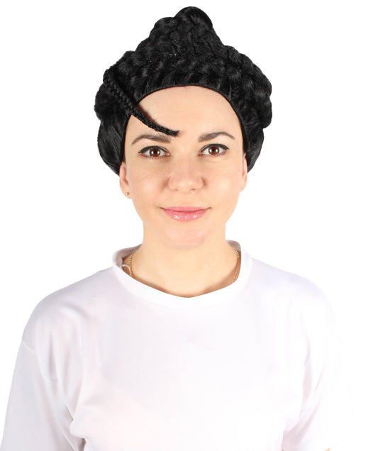 Women’s American Musician Braided Crown Wig, Best for Halloween, Flame-retardant Synthetic Fiber