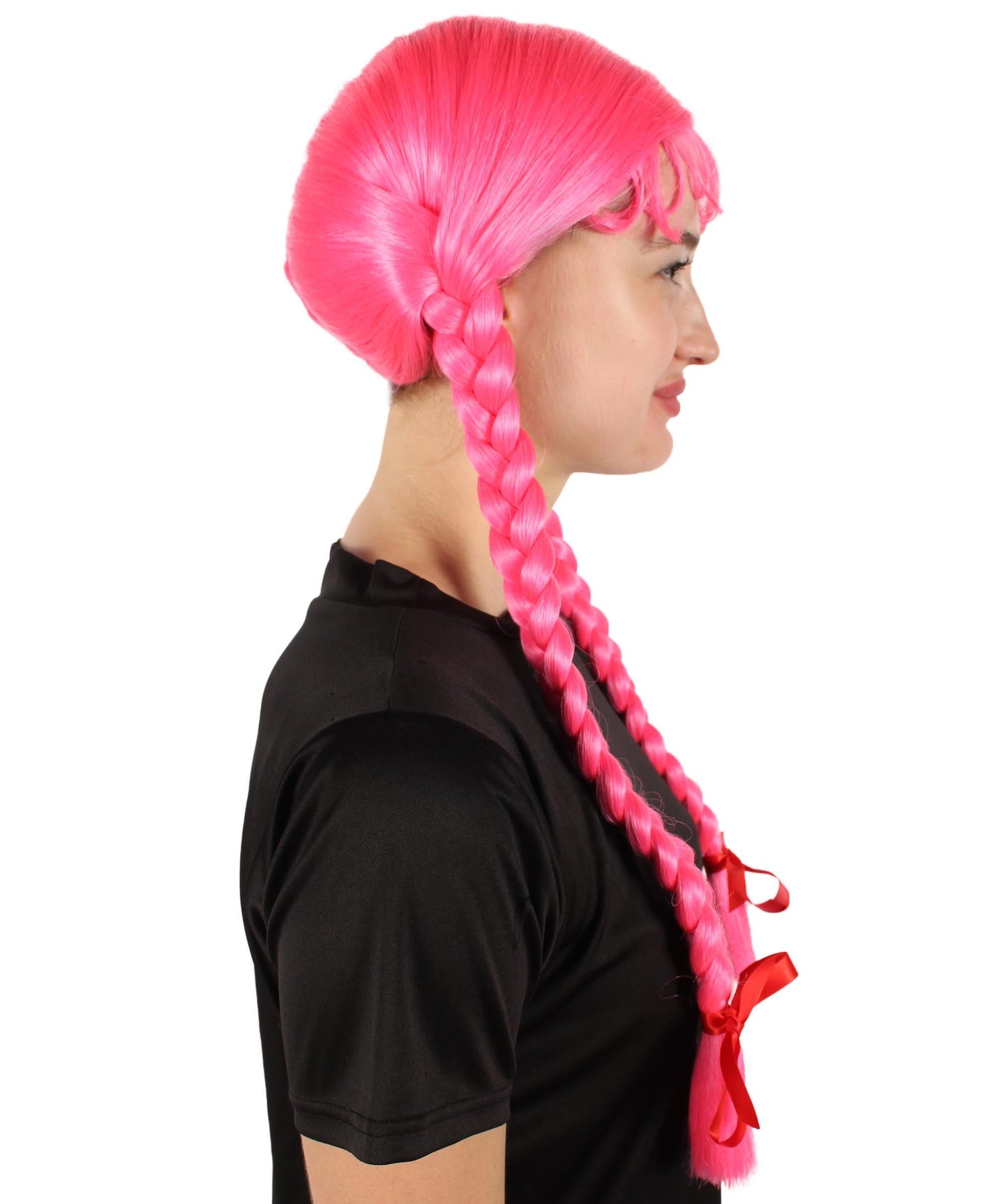 Dark Pink Multiple Colors Option Long Braided Wig