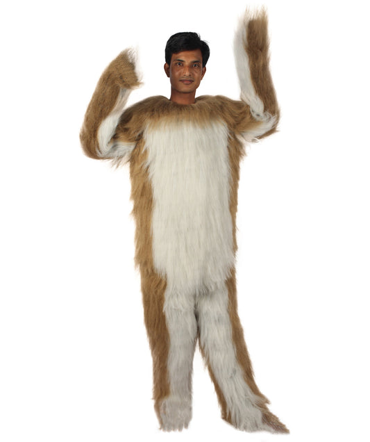 HPO White and Brown Rabbit Costume  - Long Synthetic Fibers