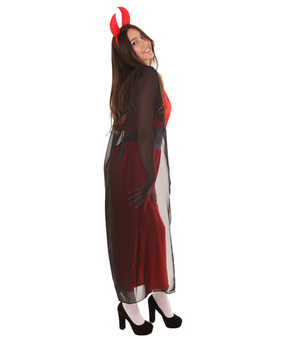 Women's Devil Fancy Dress Scary Costume | Red & Black Halloween Costume