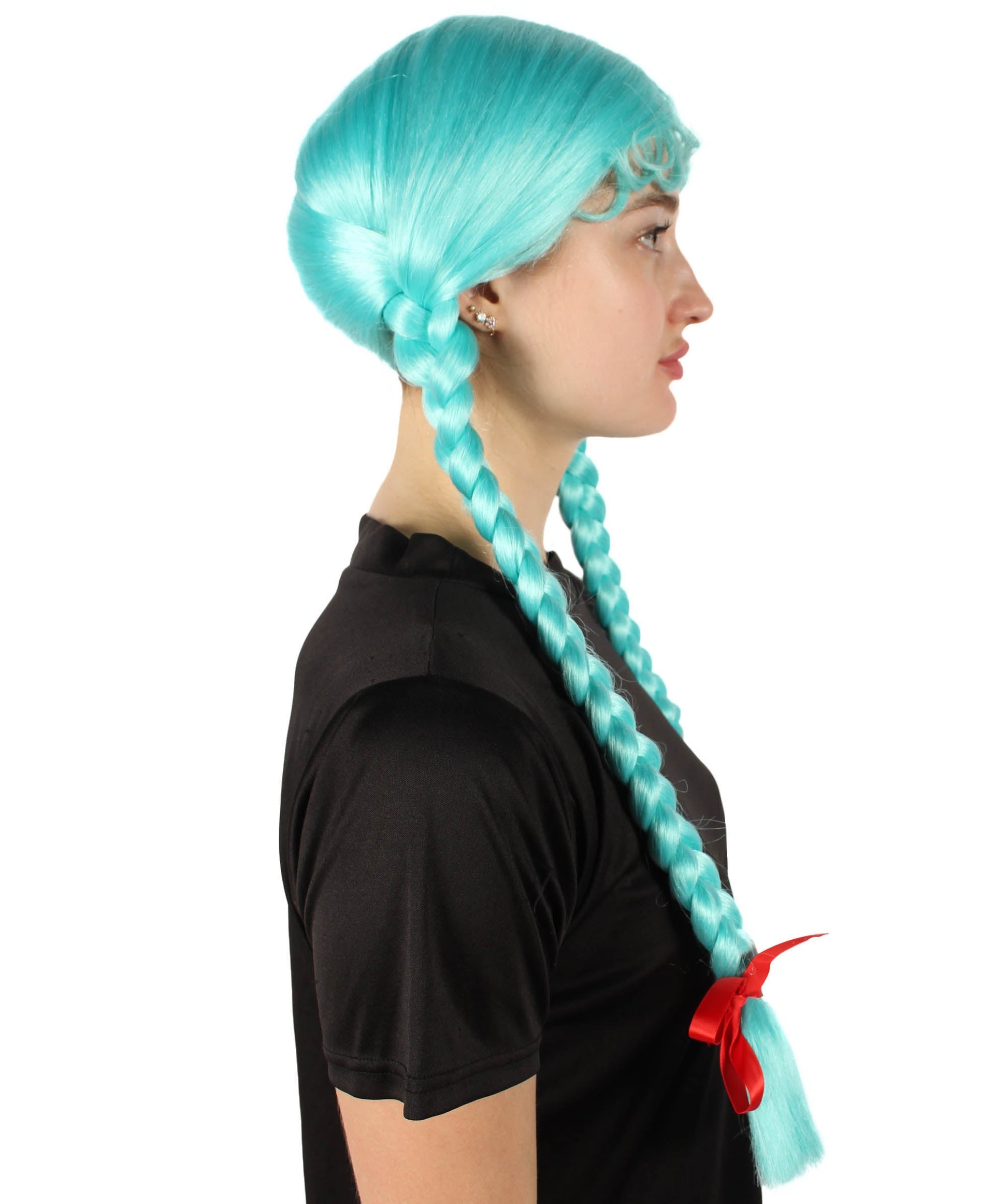 Light Blue Multiple Colors Option Long Braided Wig