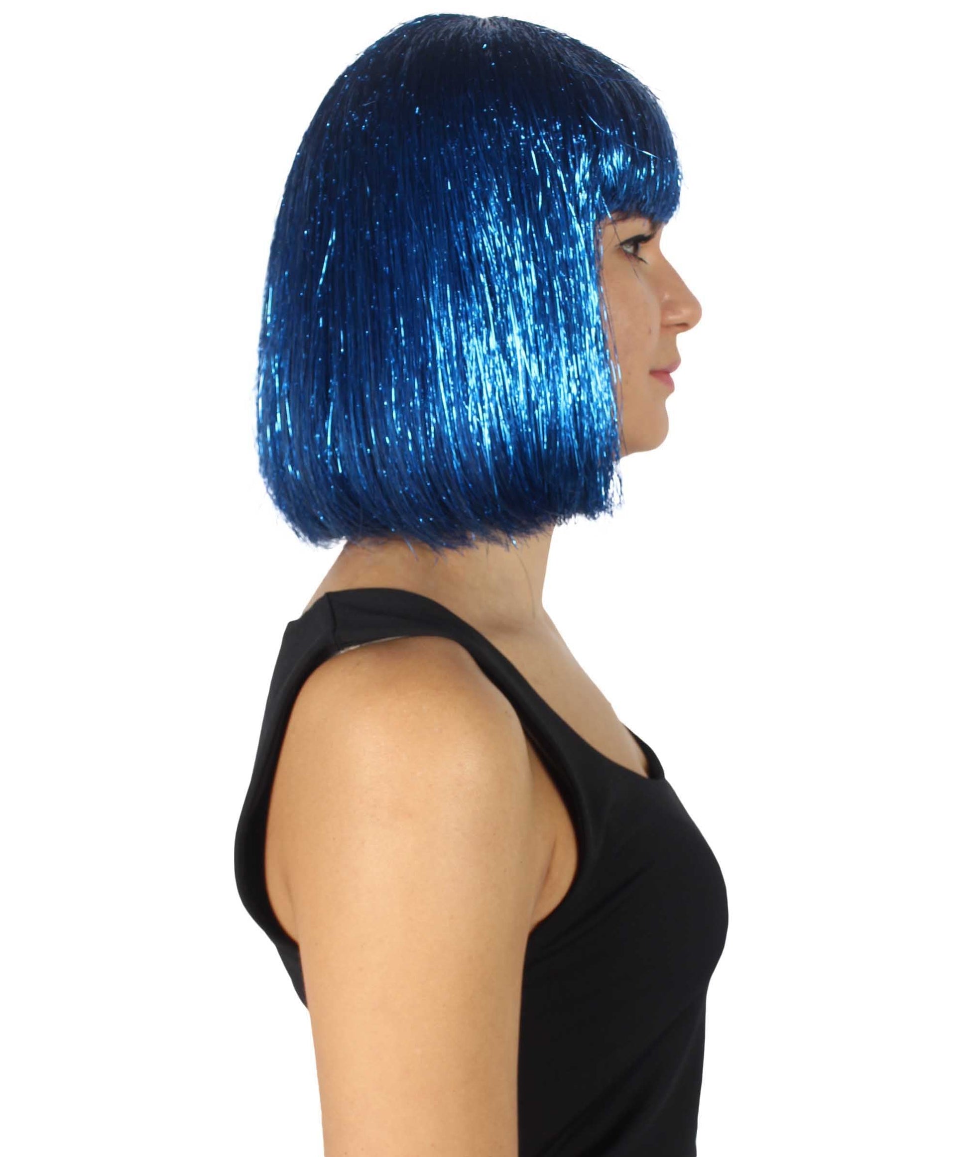 Blue Bob Tinsel Wig