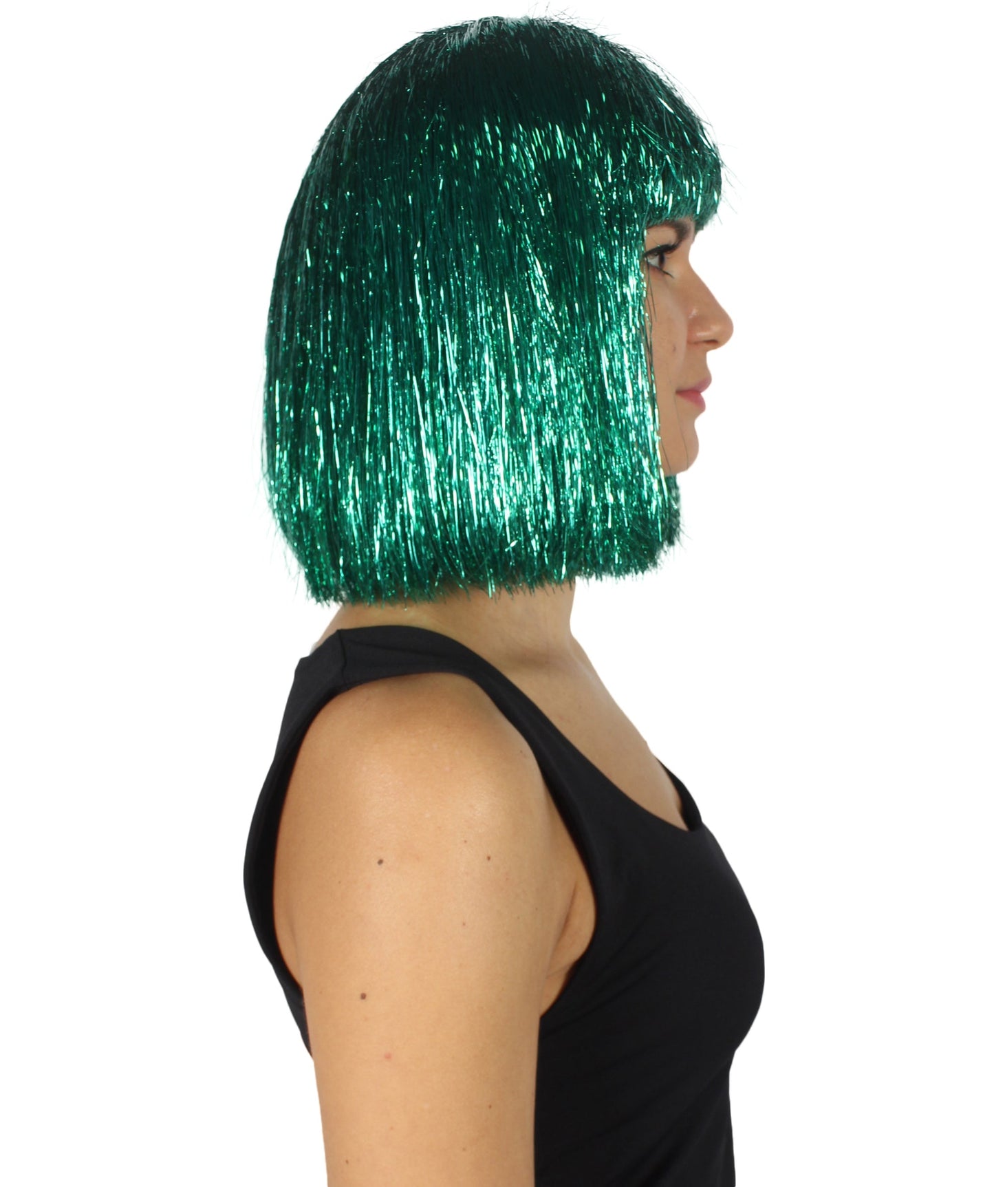 Green Bob Tinsel Wig