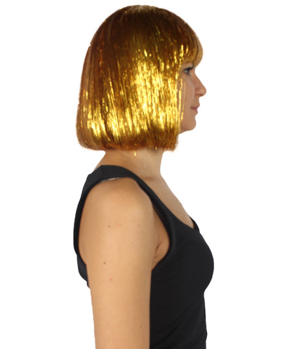 Gold and Silver Bob Tinsel Wig