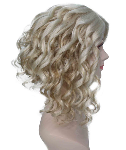 Wavy Introverted Bob | Women's Blonde Color Wavy Shoulder Length Trendy Introverted Bob Wig