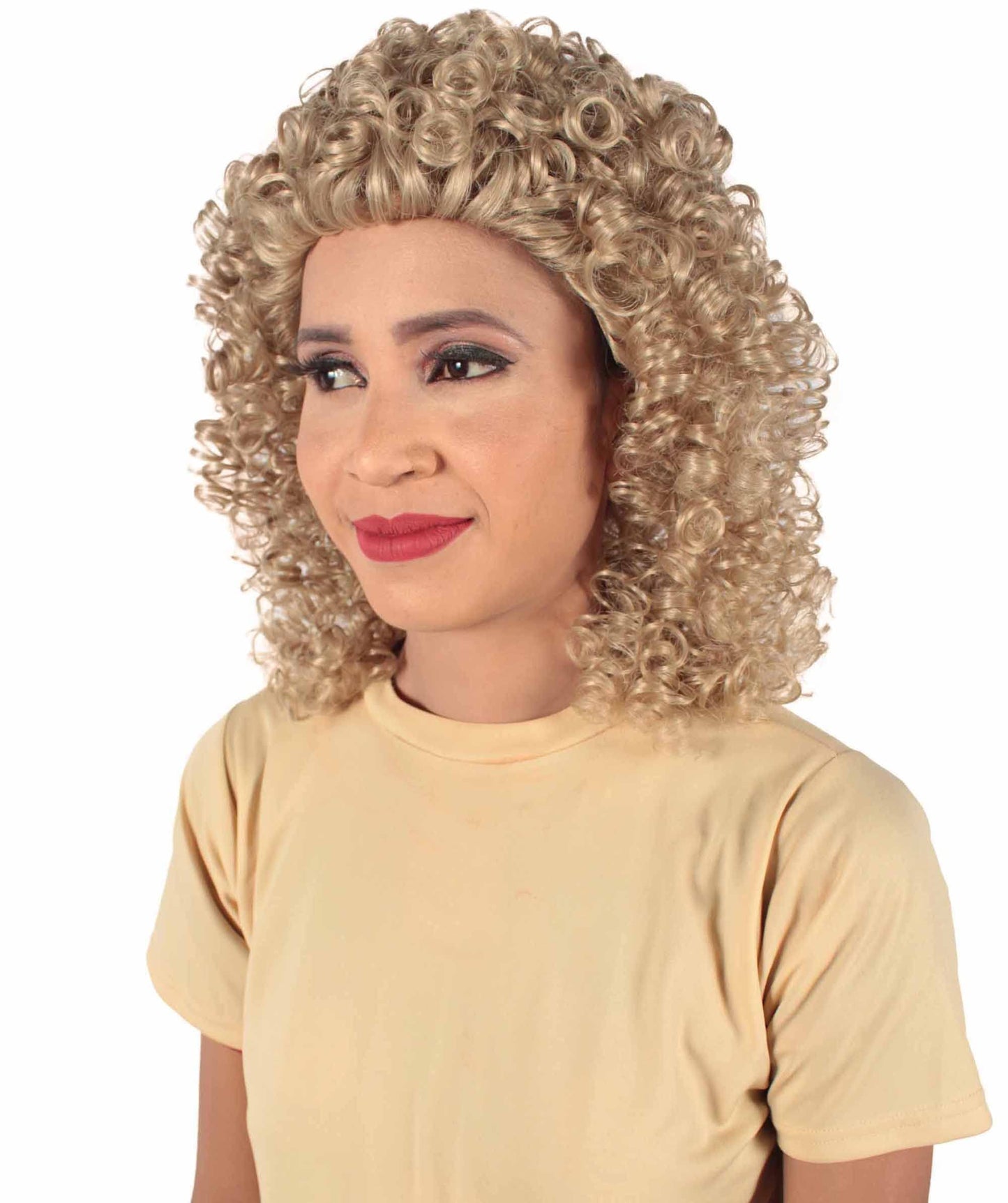 Beige Women's Royalty Queen Curly Wig