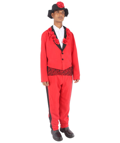 Men's Day of The Dead Senor Horror Costume | Red Halloween Costume