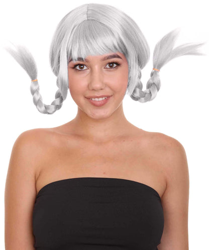 Grey Bavarian Girl Women's Wig