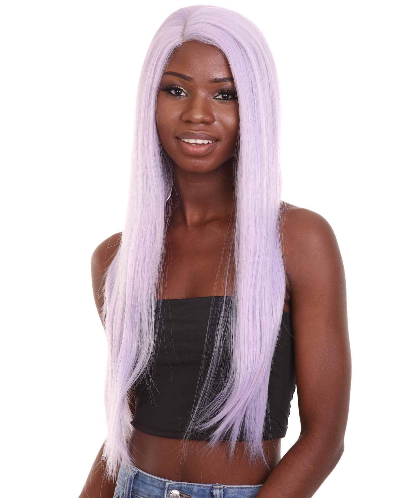Light Purple Natural Lace Front Heat Resistant Wigs