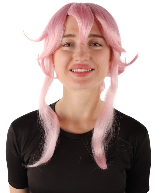 Women's Anime Manga Character Pink Anime Fancy Wig, Best for Halloween, Flame-retardant Synthetic Fiber