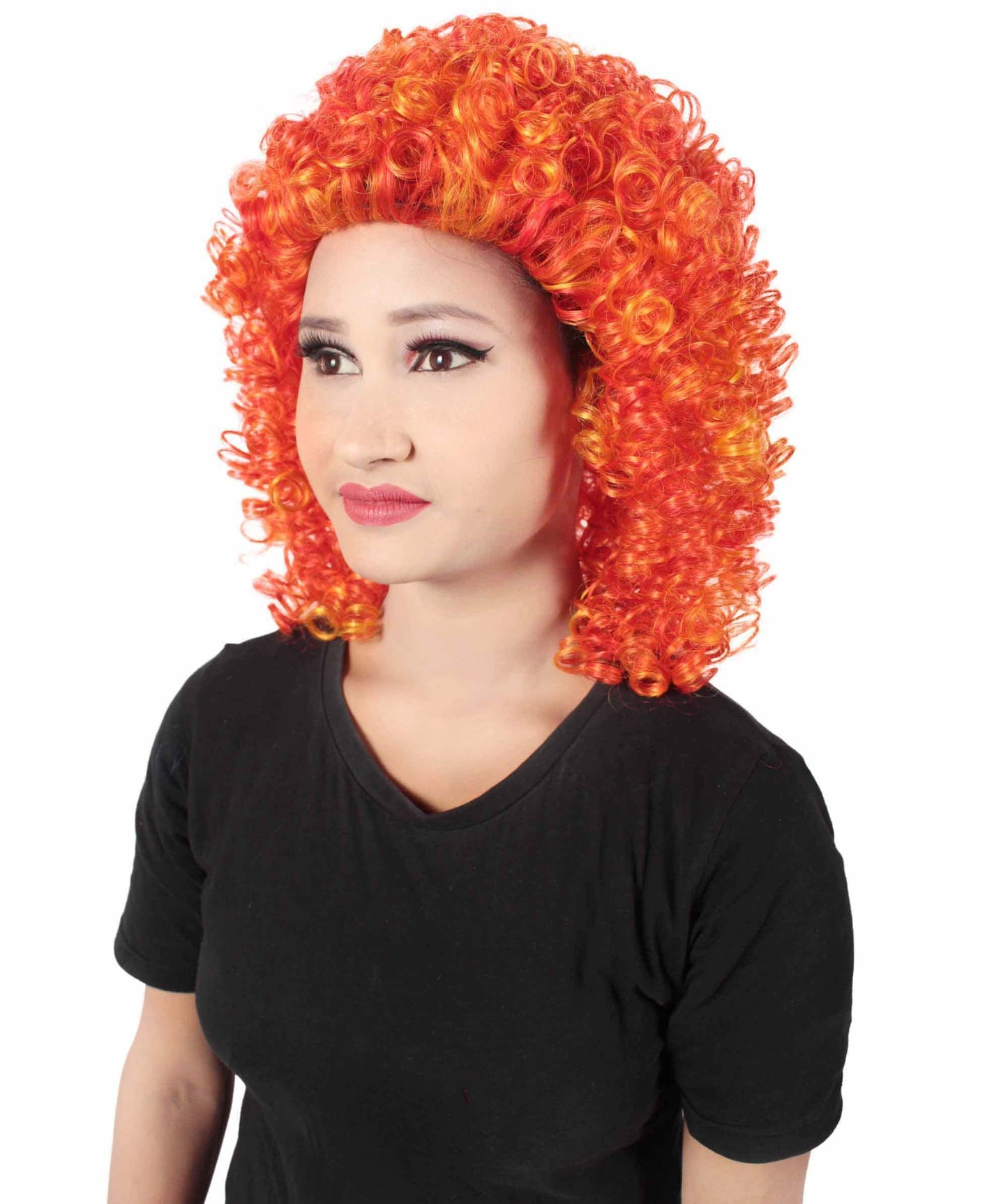 Orange Ombre Women's Royalty Queen Curly Wig