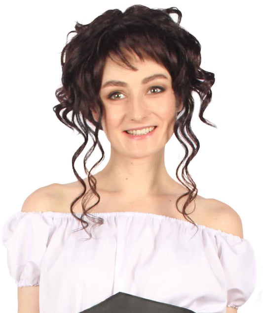 Swept Up Step SIster | Women's Brown Color Curly Shoulder Length Trendy Swept Up Step SIster Wig