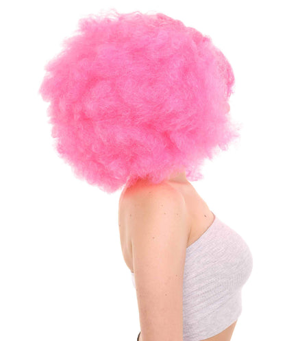 Fuchsia japanese actress afro wig