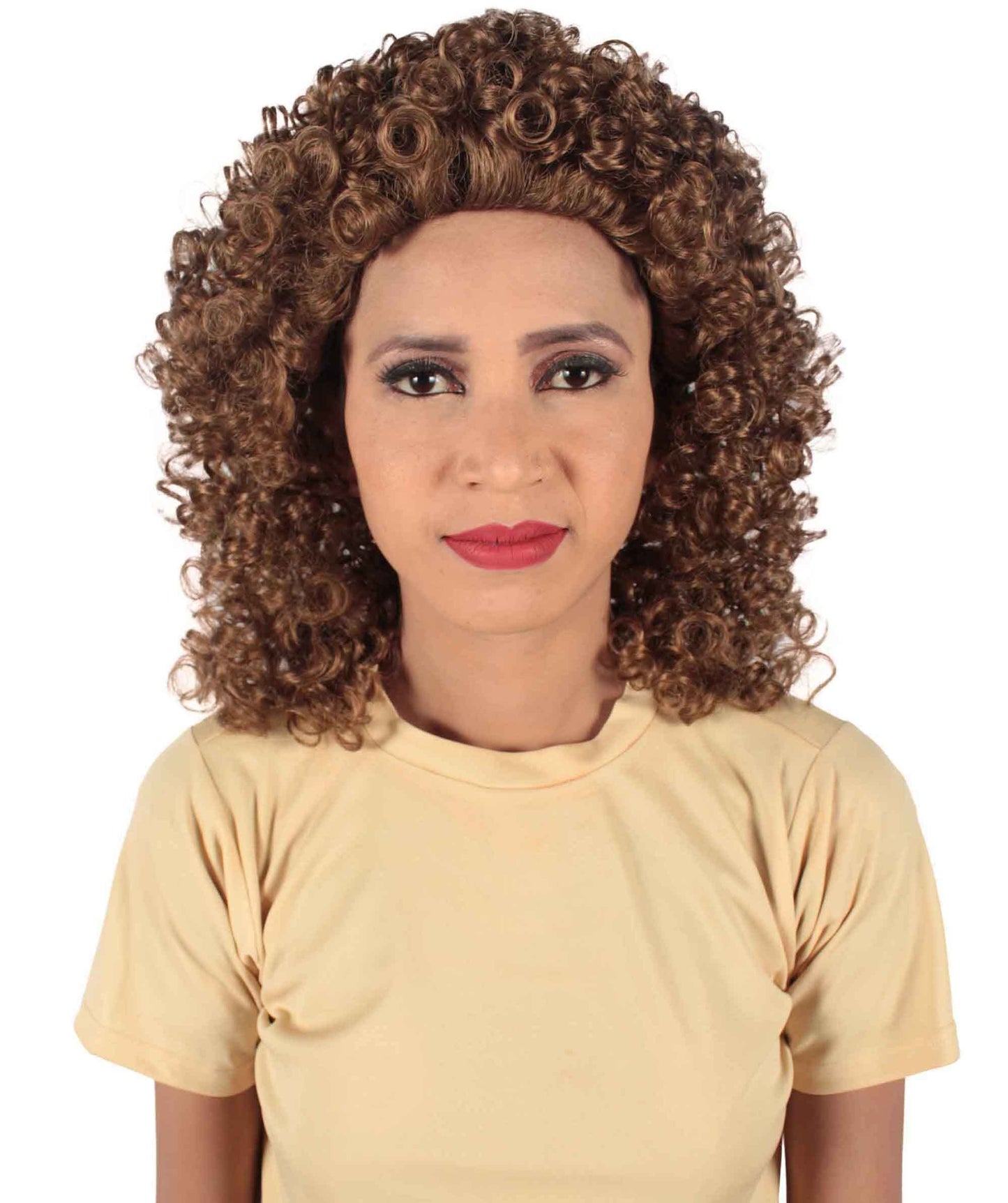 Light Brown Women's Royalty Queen Curly Wig