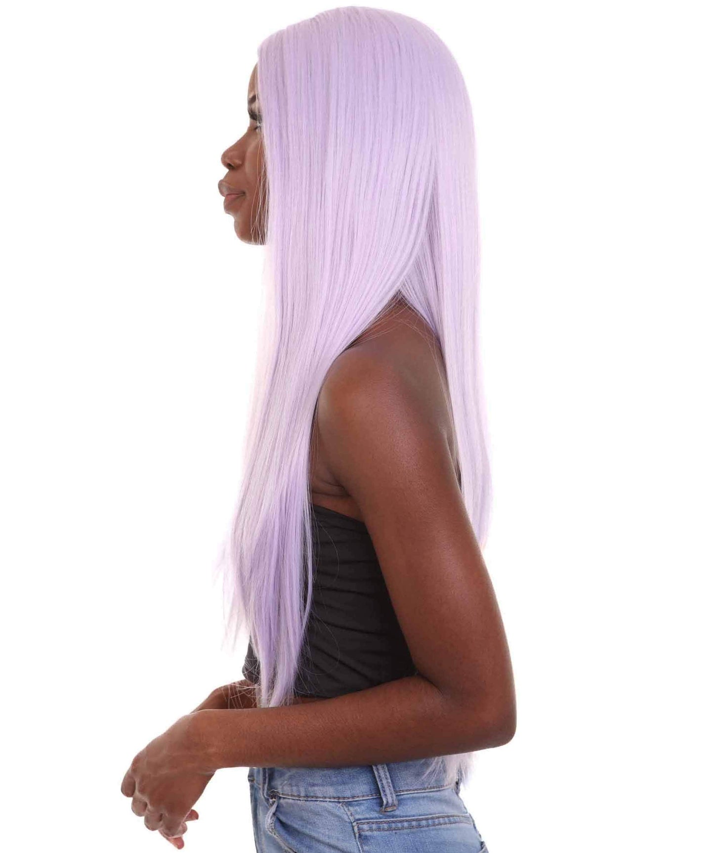 Light Purple Natural Lace Front Heat Resistant Wigs