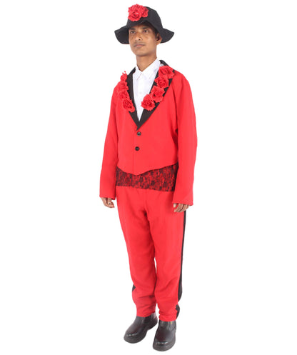 Men's Day of The Dead Senor Horror Costume | Red Halloween Costume