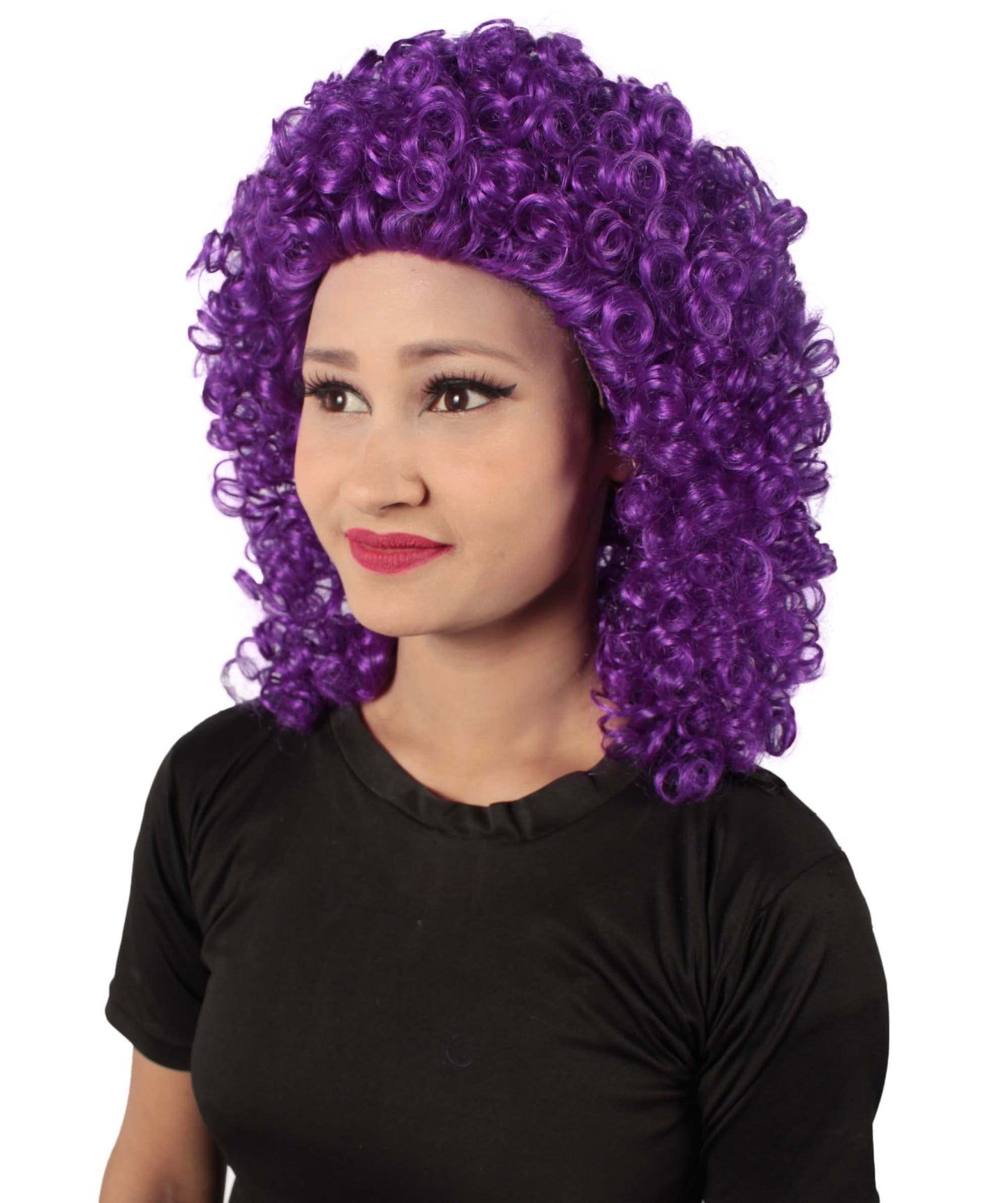 Purple Women's Royalty Queen Curly Wig