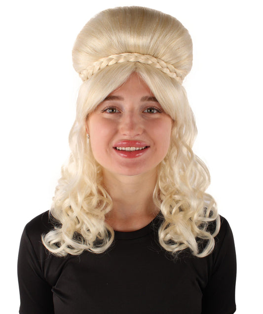 Women’s Victorian Multiple Color Wig Updo with Bangs, Breathable Capless Cap, Flame-retardant Synthetic Fiber