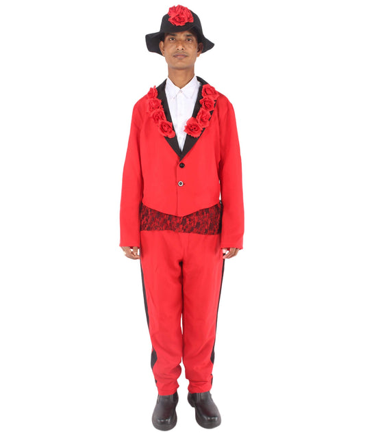 Men's Day of The Dead Senor Horror Costume | Red Halloween Costume