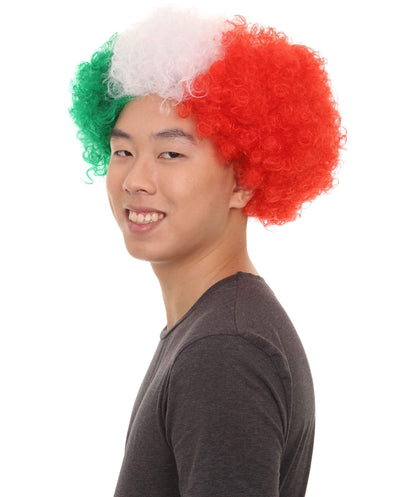 Italy Sport Unisex Afro Fun Wig | Jumbo Super Size Halloween Wig