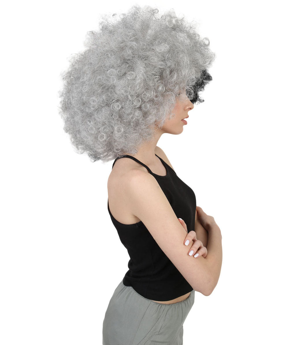 Grey & Black  short afro wigs